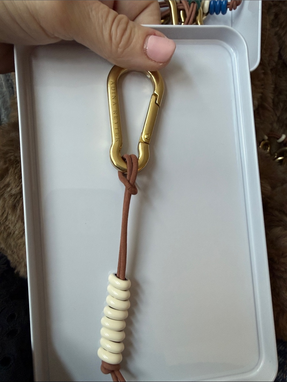 Adina Reyter Sterling Silver bag charm keychain